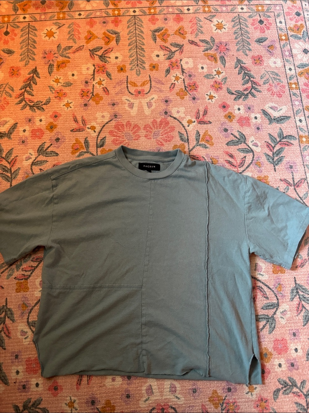 PacSun sage Green Patchwork Short Sleeve Tee